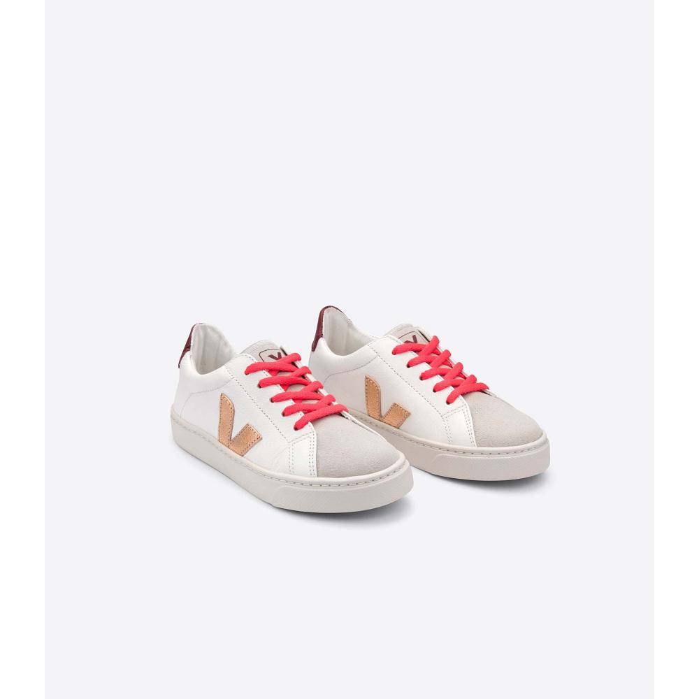 Veja ESPLAR LEATHER Tenisky Detske Gold/Red/White | SK 810OKI